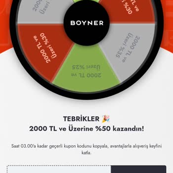 Boyner Çark İndirim Kodu Hatası