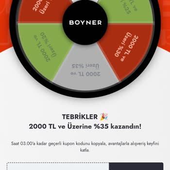 Boyner Çark İndirim Kodu Hatası