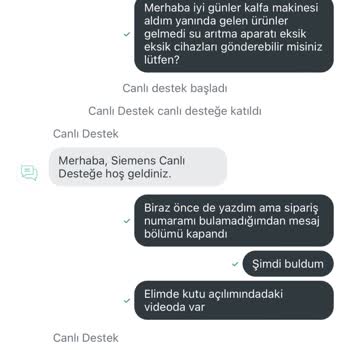 Siemens Ev Aletleri ￼ Eksik Aparat Ve Müşteri İlişkileri