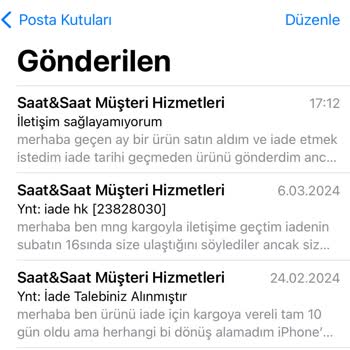 Saat Ve Saat İade Paramı Vermiyor
