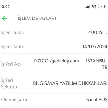 Godaddy İsimli Meçhul Firma