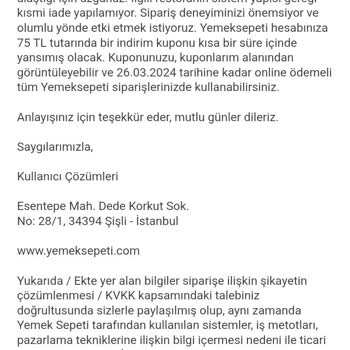 Yemeksepeti Popeyes Para İadesi Yapmıyor