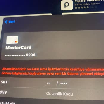 Apple Ödeme Yöntemi Başarısız