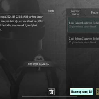 PUBG (Pubgmobile.com) Sebepsiz Ses Banı