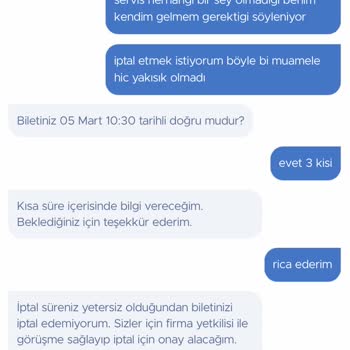 Obilet Para İademi Yapmadı
