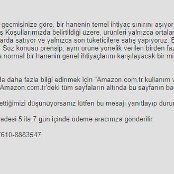 Amazon Türkiye Siparişimi Sebepsiz İptal Ediyor