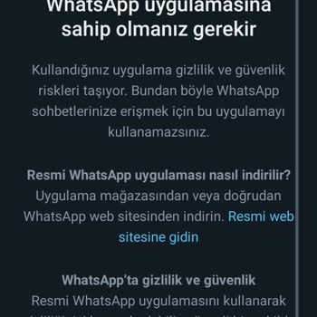 WhatsApp Resmi WhatsApp Hatası