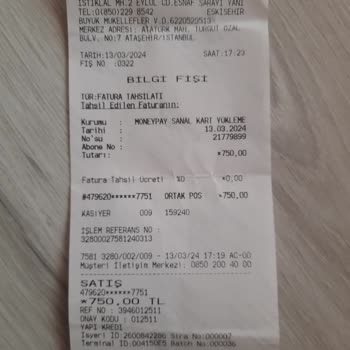 MoneyPay Yükleme İşlem Hatası