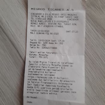 MoneyPay Yükleme İşlem Hatası