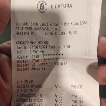 A101 Alınan Ürünün E-fatura Da Görünmemesi