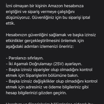 Amazon Sipariş İptali Mağduriyet