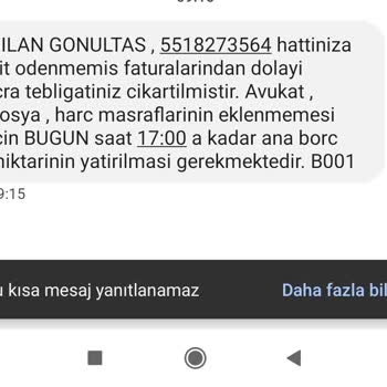 Türk Telekom Faturasız Hatta Gelen Fatura Borcu Ve