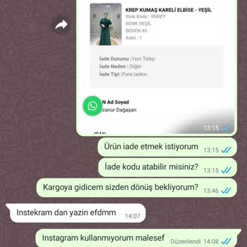 Nisabutk (Instagram) Online Giyim Alışverişinde Yaşanan İade Sorunları