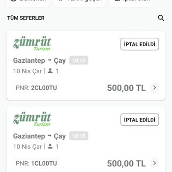 Zümrüt Turizm Asla. İletişim Sıfır, Sebepsiz İptal