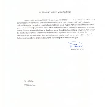 Vestel Buzdolabının İç Kısmındaki Kasa Plastiklerinin Aşınması