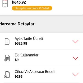 Vodafone Cihaz Ve Aksesuar Bedeli
