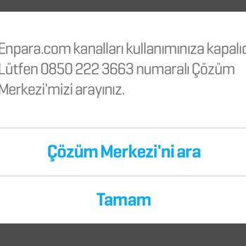 Enpara Bloke Sebebi Söylenmiyor