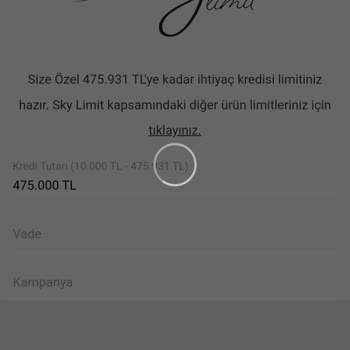 VakıfBank Sky Limit Kredi Vermiyor