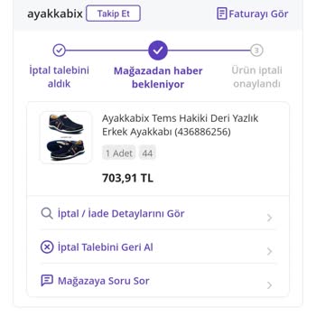 Ayakkabix.com Ücret İadesi Hk