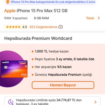 Hepsiburada Word Kredi Kartı