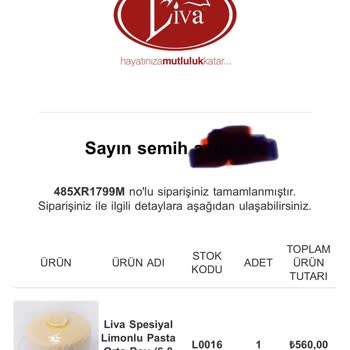 Liva Pastanesi (livashop.com) Ürün Ortada Yok