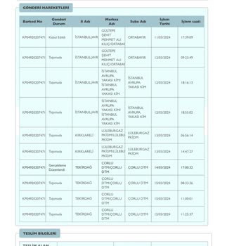 PTT Kargo Kargom Kaç Gündür Burada