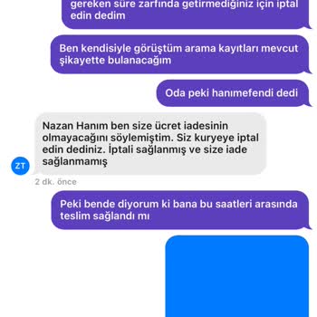 Getir Bana Tanınan Sürede Yemek Getirmedi Ücret İadem Yapılmadı