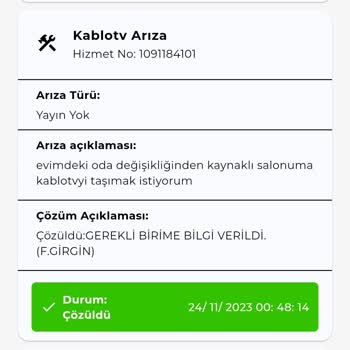 Kablo TV Oda Değişikliğini Ciddiye Almıyor