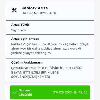 Kablo TV Oda Değişikliğini Ciddiye Almıyor