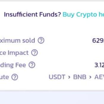 PancakeSwap Web 3 Ten Aevo Aldım Ama Satamıyorum