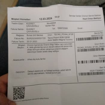 KVK Tecno Pova4 Ekran Donması