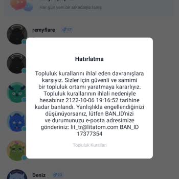 Litmatch Banımın Kalkmasını İstiyorum