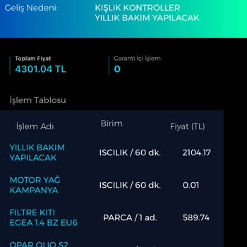Fiat Periyodik Bakım Fazla Ücret Alınması