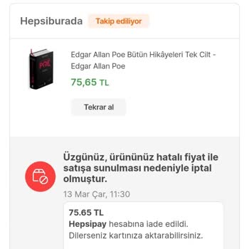Hepsiburada Hatalı Fiyat Girişi Diyerek Müşteri Mağduriyeti Yaratıyor