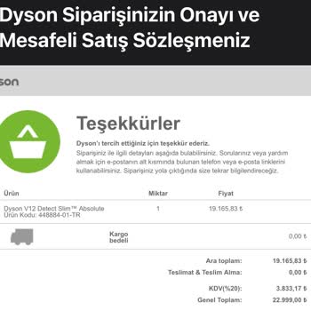 Dyson Sipariş Oluşturulmama Problemi