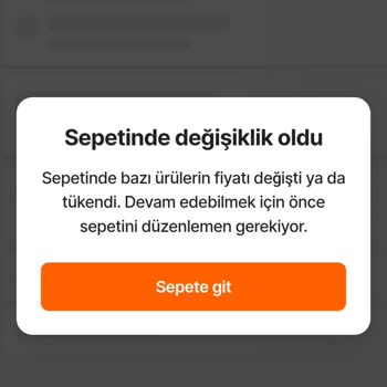 Hepsiburada "Sepetinde Değişiklik Oldu" Hatası