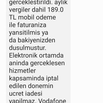 Vodafone Peyo Üyelik İptali Ve Ücret İadesi İstiyorum