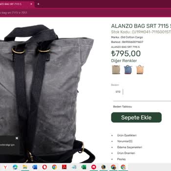 Old Cotton Kargo Çanta Siparişini Eksik Aksesuarla Gönderiyor