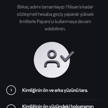 Papara Sözleşmeli Hesap NFC Hatası