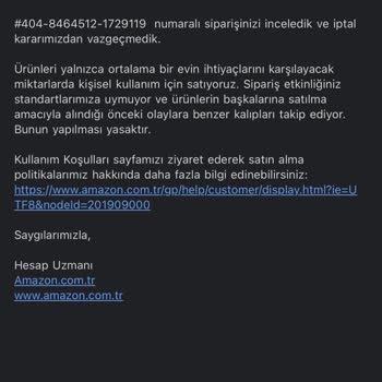 Amazon Bebek Bezi Satın Alamadım
