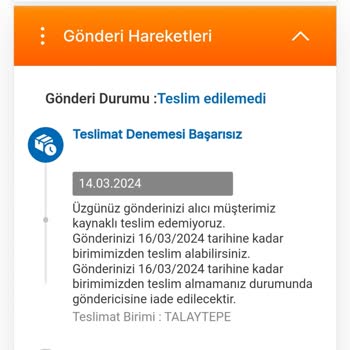 Talaytepe MNG Kargomu Dağıtıma Çıkarmayıp Teslim Edilemedi Yazıyor