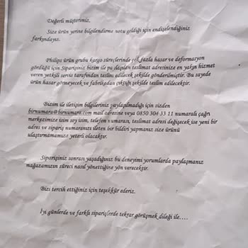 Birnumara.com Süpürgem Teslim Edilmedi