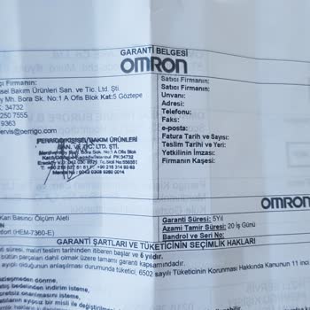 Omron Sağlık Bozuk Ürün Yollamışlar