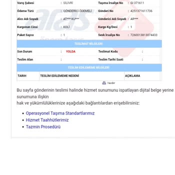 Aras Kargo Kargom Yanlış Şubeye Gönderildi.