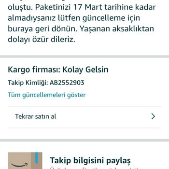 Amazon Türkiye Yapılan Alışveriş Teslim Günü İptal Edildiğini Öğrenmek