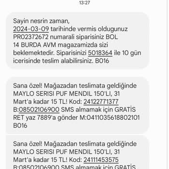 Gratis Mağazadan Teslimat Sorunu