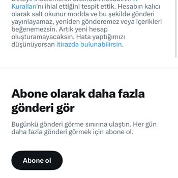 Twitter X Hesabım Askıya Alindi