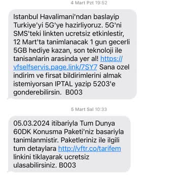 Vodafone Paketim Devreye Girmedi