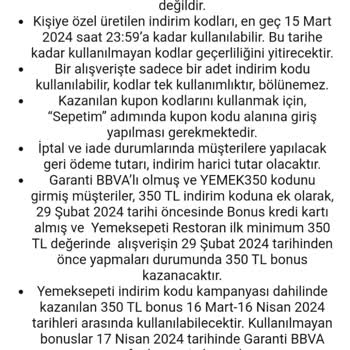 Yemek Sepeti Kupon Mağduriyeti