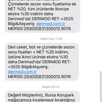 Derimod İade Ya Da Değişim Yapmıyor